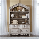 Chesapeake Credenza and Hutch in Wirebrushed Antique White Finish by Liberty Furniture - 493W-HO-CHS