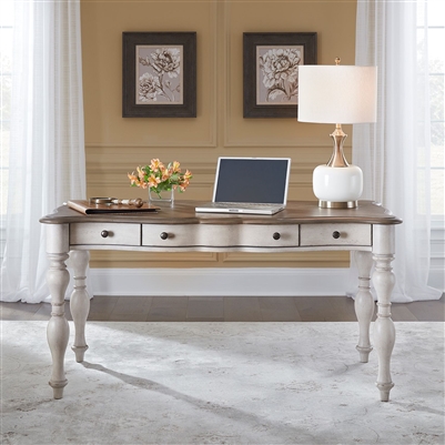 Chesapeake Writing Desk in Wirebrushed Antique White Finish by Liberty Furniture - 493W-HO107