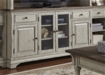 Morgan Creek 68 Inch TV Stand in Antique White Finish with Wire Brushed Tobacco Accents by Liberty Furniture - 498-TV68