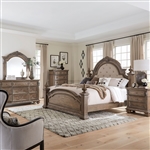 Carlisle Court Poster Bed 6 Piece Bedroom Set in Chestnut Finish by Liberty Furniture - 502-BR-QPSDMN