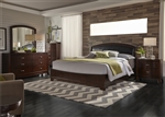 Avalon Upholstered Bed 6 Piece Bedroom Set in Dark Truffle Finish by Liberty Furniture - 505-BR-QB