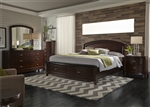Avalon Panel Storage Bed 6 Piece Bedroom Set in Dark Truffle Finish by Liberty Furniture - 505-BR-QPB