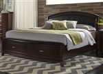 Avalon Upholstered Storage Bed in Dark Truffle Finish by Liberty Furniture - 505-BR-QSB