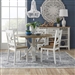 Lakeshore Round Single Pedestal Table 5 Piece Dining Set in White and Wood Finish by Liberty Furniture - 519-CD-5ROS