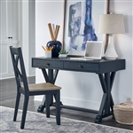 Lakeshore Writing Desk in Navy and Wood Finish by Liberty Furniture - 519NY-HO107