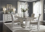 Abbey Park Trestle Table 5 Piece Dining Set in Antique White Finish by Liberty Furniture - 520-DR-5TRS
