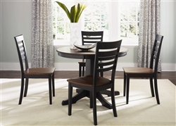 Cafe Collections Round Pedestal Table 3 Piece Dining Set in Black & Cherry Finish by Liberty Furniture - 53-T4242
