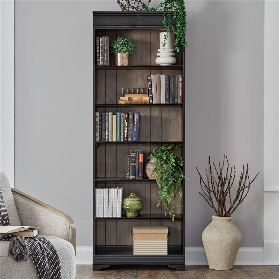Meritage 84 Inch Bookcase in Aged Charcoal Finish by Liberty Furniture ...
