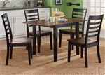 Cafe Drop Leaf Table 5 Piece Dining Set in Black and Cherry Two Tone Finish by Liberty Furniture - 56-CD-5DLS