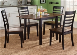 Cafe Drop Leaf Table 5 Piece Dining Set in Black and Cherry Two Tone Finish by Liberty Furniture - 56-CD-5DLS