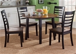 Cafe Round Table 5 Piece Dining Set in Black and Cherry Two Tone Finish by Liberty Furniture - 56-CD-5ROS