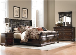 Arbor Place Sleigh Bed 6 Piece Bedroom Set in Brownstone Finish by Liberty Furniture - 575-BR