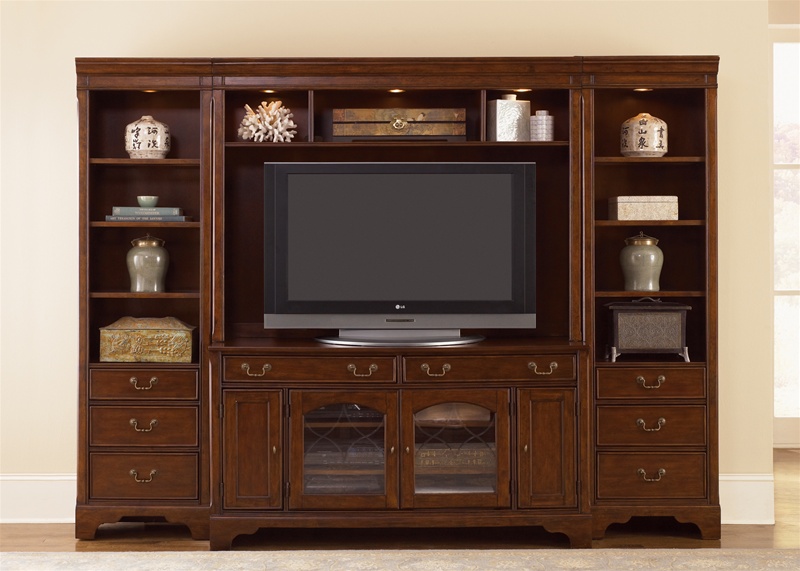 Ansley Manor 4 Piece 55 Inch TV Entertainment Wall Unit in 