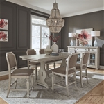 Low Country Gathering Counter Height Table 7 Piece Dining Set in Sea Oat White Finish by Liberty Furniture - 585-DR-7GTS