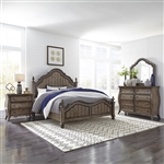 Parisian Marketplace Poster Bed 6 Piece Bedroom Set in Heathered Brownstone Finish by Liberty Furniture - 598-BR-QPSDMN