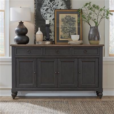 Americana Farmhouse Hall Buffet in Black and Dusty Taupe Finish by Liberty Furniture - 615-HB7242-B