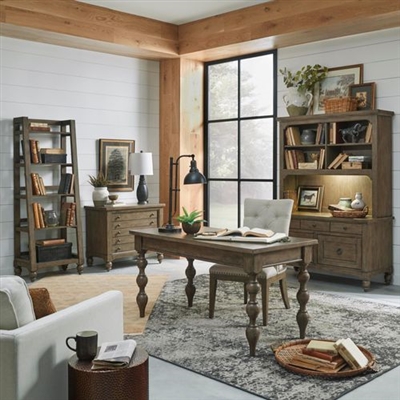 Americana Farmhouse 3 Piece Home Office Set in Dusty Taupe Finish by Liberty Furniture - 615-HO-3DH