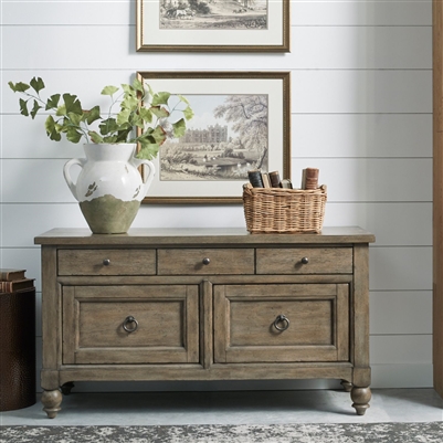 Americana Farmhouse Credenza in Dusty Taupe Finish by Liberty Furniture - 615-HO121