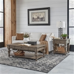 Americana Farmhouse Rectangular Cocktail Table in Taupe Finish by Liberty Furniture - 615-OT1010