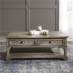 Southern Living Drawer Cocktail Table in Weathered Taupe Finish by Liberty Furniture - 646-OT1010