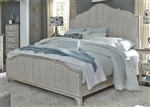 Farmhouse Reimagined Panel Bed in Antique White Finish with Chestnut Tops by Liberty Furniture - 652-BR-QPB