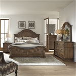 Haven Hall Panel Bed 6 Piece Bedroom Set in Aged Chestnut Finish by Liberty Furniture - 685-BR-QPBDMN