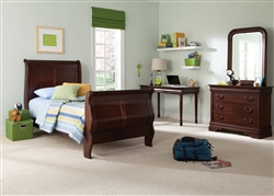 Carriage Court 4 Piece Youth Bedroom Set in Mahogany Finish by Liberty Furniture - 709-YBR