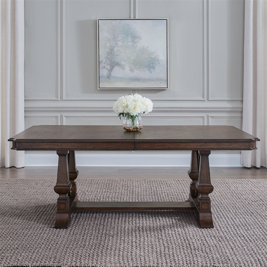 Provence Park 7 Piece Trestle Table Dining Set in Chateau Brown