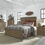 Harvest Home Panel Bed 6 Piece Bedroom Set in Barley Brown Finish by Liberty Furniture - 779-BR-QPBDMN