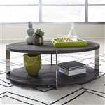 Paxton Oval Cocktail Table in Charcoal Finish by Liberty Furniture - 801-OT1010