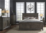 Artisan Prairie Panel Bed 6 Piece Bedroom Set in Wirebrushed Aged Oak Finish by Liberty Furniture - 823-BR-QPBDMN