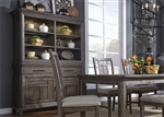 Artisan Prairie Sliding Door Buffet and Hutch in Wirebrushed Aged Oak Finish by Liberty Furniture - 823-DR-HB