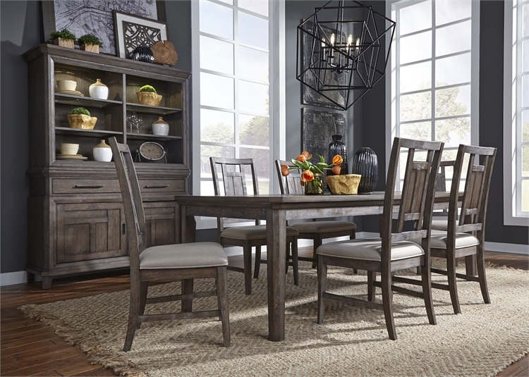Artisan Prairie Rectangular Leg Table 5 Piece Dining Set in Wirebrushed ...