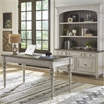 Heartland 3 Piece Home Office Set in Antique White Finish with Tobacco Tops by Liberty Furniture - 824-HO-CDS