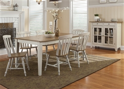 Al Fresco Rectangular Leg Table 5 Piece Dining Set in Driftwood & Sand Finish by Liberty Furniture - 841-T4074