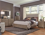 Canyon Road Upholstered Bed 6 Piece Bedroom Set in Burnished Beige Finish by Liberty Furniture - 876-BR-QUBDMN