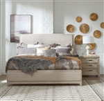Belmar Upholstered Bed in Washed Taupe and Silver Champagne Finish by Liberty Furniture - 902-BR-QUB