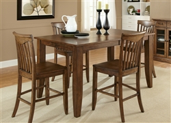 Arbor Hills 5 Piece Counter Height Gathering Table Set in Sandstone Finish by Liberty Furniture - LIB-92-GT4080