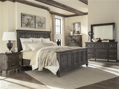 Calistoga 6 Piece Panel Bedroom Set in Weathered Charcoal Finish by Magnussen - MAG-B2590-54-SET