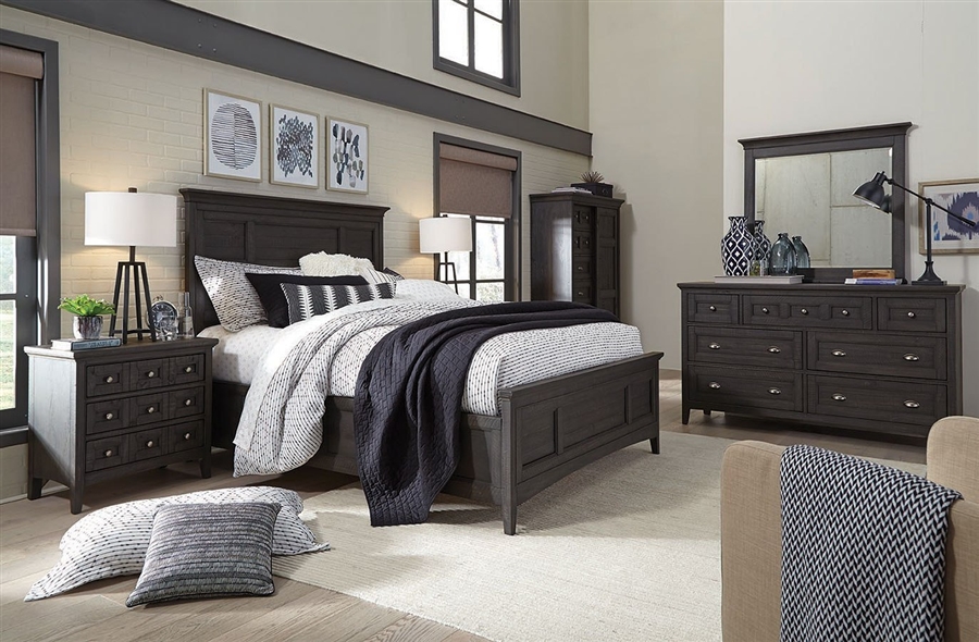 Westley Falls 6 Piece Panel Bedroom Set with Storage Rails by Magnussen ...