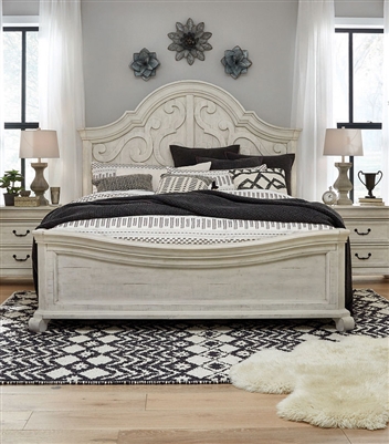 Bronwyn Shaped Panel Bed in Alabaster Finish by Magnussen - MAG-B4436-55