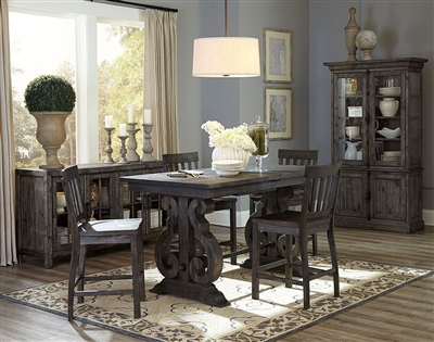 Bellamy 5 Piece Counter Height Dining Set in Peppercorn Finish by Magnussen - MAG-D2491-42-80