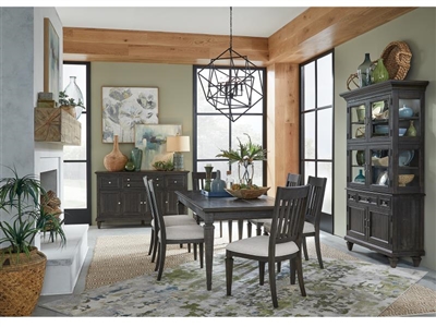 Calistoga 7 Piece Dining Room Set with Upholstered Seat & Slat Back Chairs by Magnussen - MAG-D2590-20-62