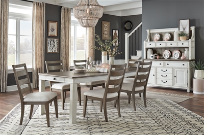 Bellevue Manor 7 Piece Dining Room Set in Bisque/White Finish by Magnussen - MAG-D4353-20-62