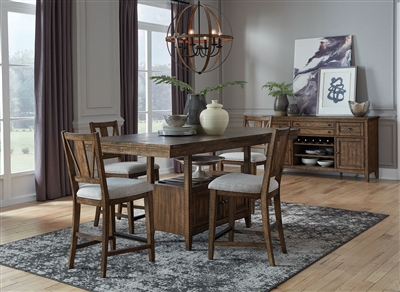 Bay Creek 5 Piece Counter Height Dining Set in Toasted Nutmeg Finish by Magnussen - MAG-D4398-42-82