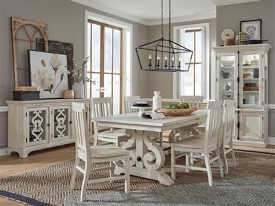 Bronwyn 7 Piece Dining Room Set with Wood Seat & Slat Back Chairs by Magnussen - MAG-D4436-20-60
