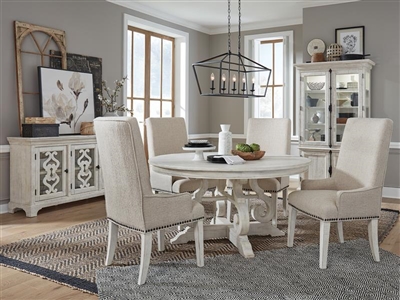 Bronwyn 5 Piece 48" Round Table Dining Room Set with Host Side Chairs by Magnussen - MAG-D4436-22-66