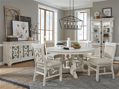 Bronwyn 5 Piece 60" Round Table Dining Room Set with Upholstered Seat & Back Chairs by Magnussen - MAG-D4436-23-63