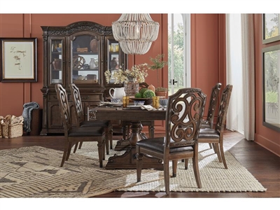 Durango 7 Piece Dining Room Set with Wood Fretwork Back Chairs by Magnussen - MAG-D5133-21-62