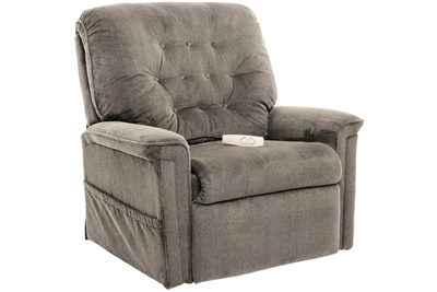 Avia Power Lift Chair Petite Wide Chaise Lounger Recliner in Dove Performance Fabric by Mega Motion - NM-122-PW-D